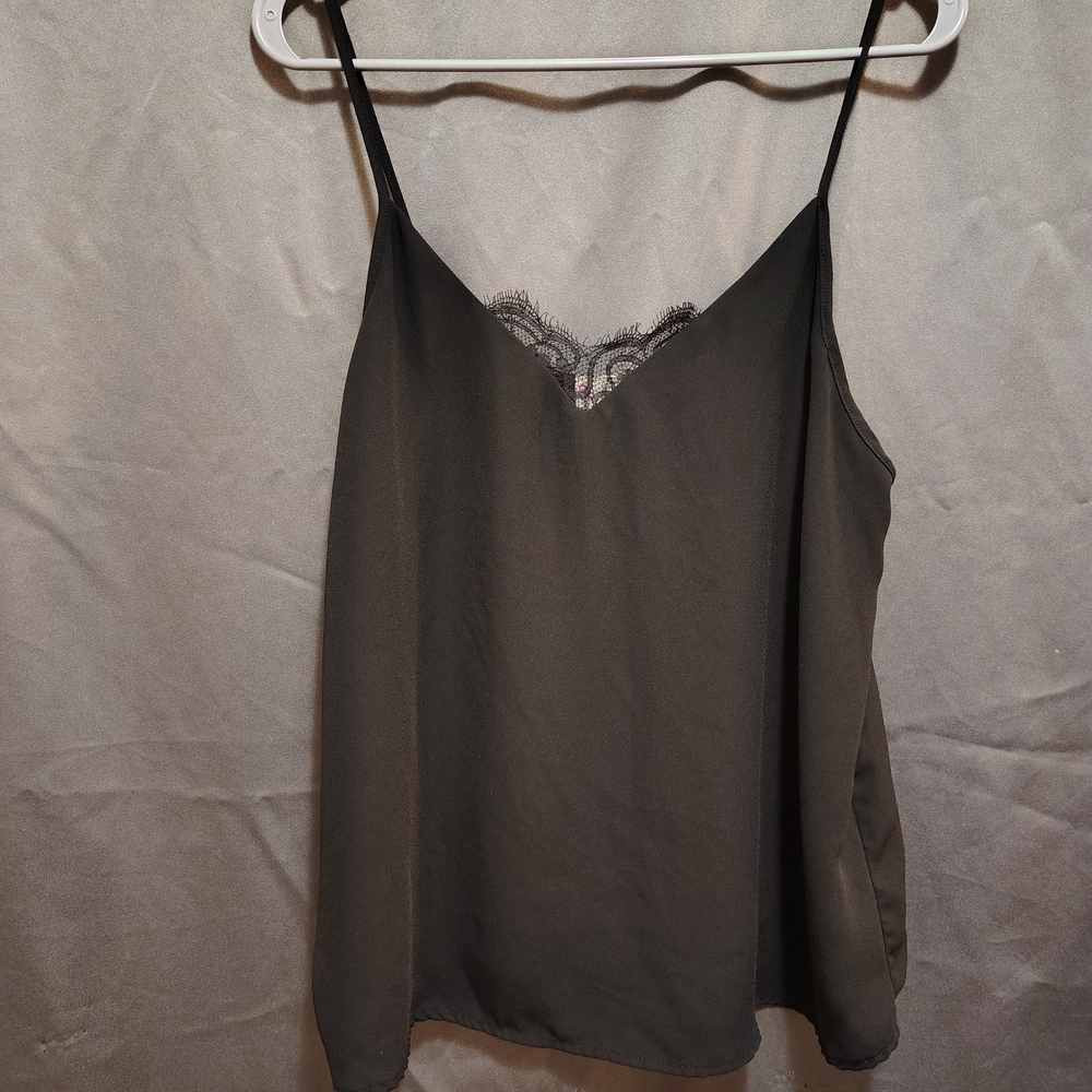 SO Black Lace Trim Tank Top